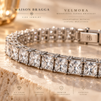 Close-up of the Velmora Tennis Bracelet with 4 mm moissanite stones