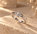 Élystra Moissanite Ring detail in 925 sterling silver