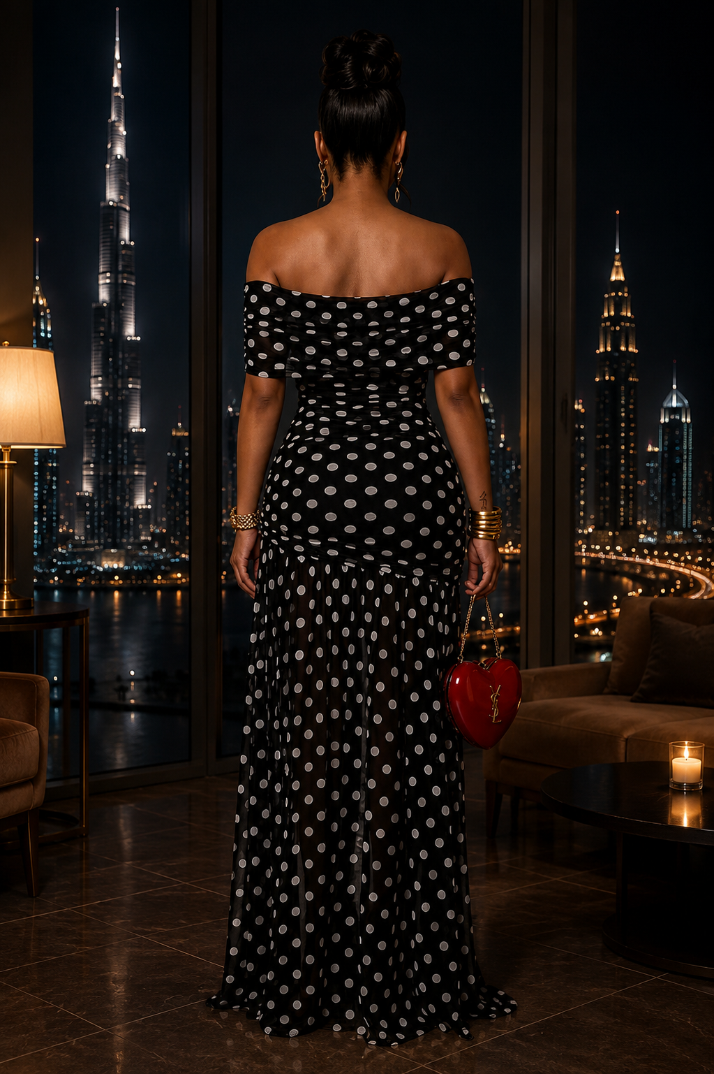 Monroe Polka Dot Evening Gown