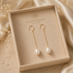 Maristelle Pearl Drops by Maison Bragga in genuine 9K gold with freshwater pearls