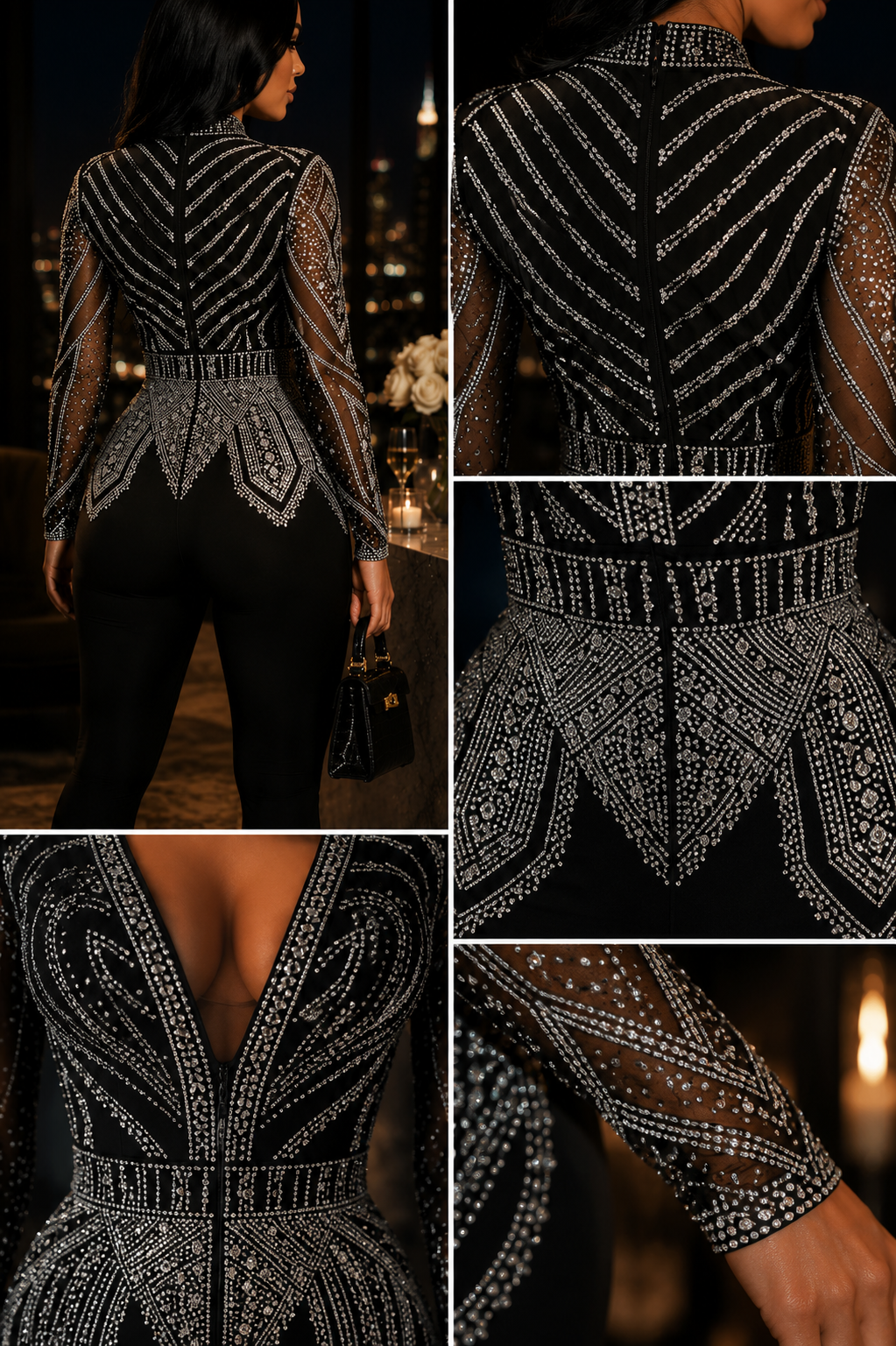 Velmira Crystal Sculpt jumpsuit