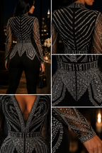 Velmira Crystal Sculpt jumpsuit