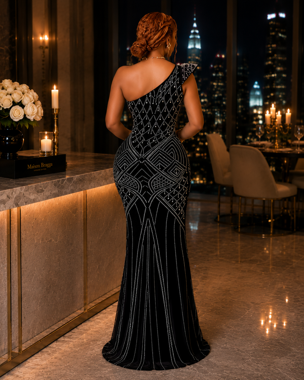 The Diamora One-Shoulder Gown