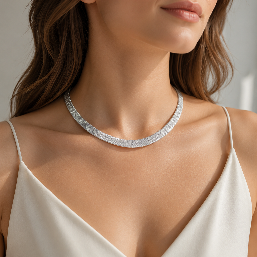 Siena Brushed Sterling Silver Collar Necklace