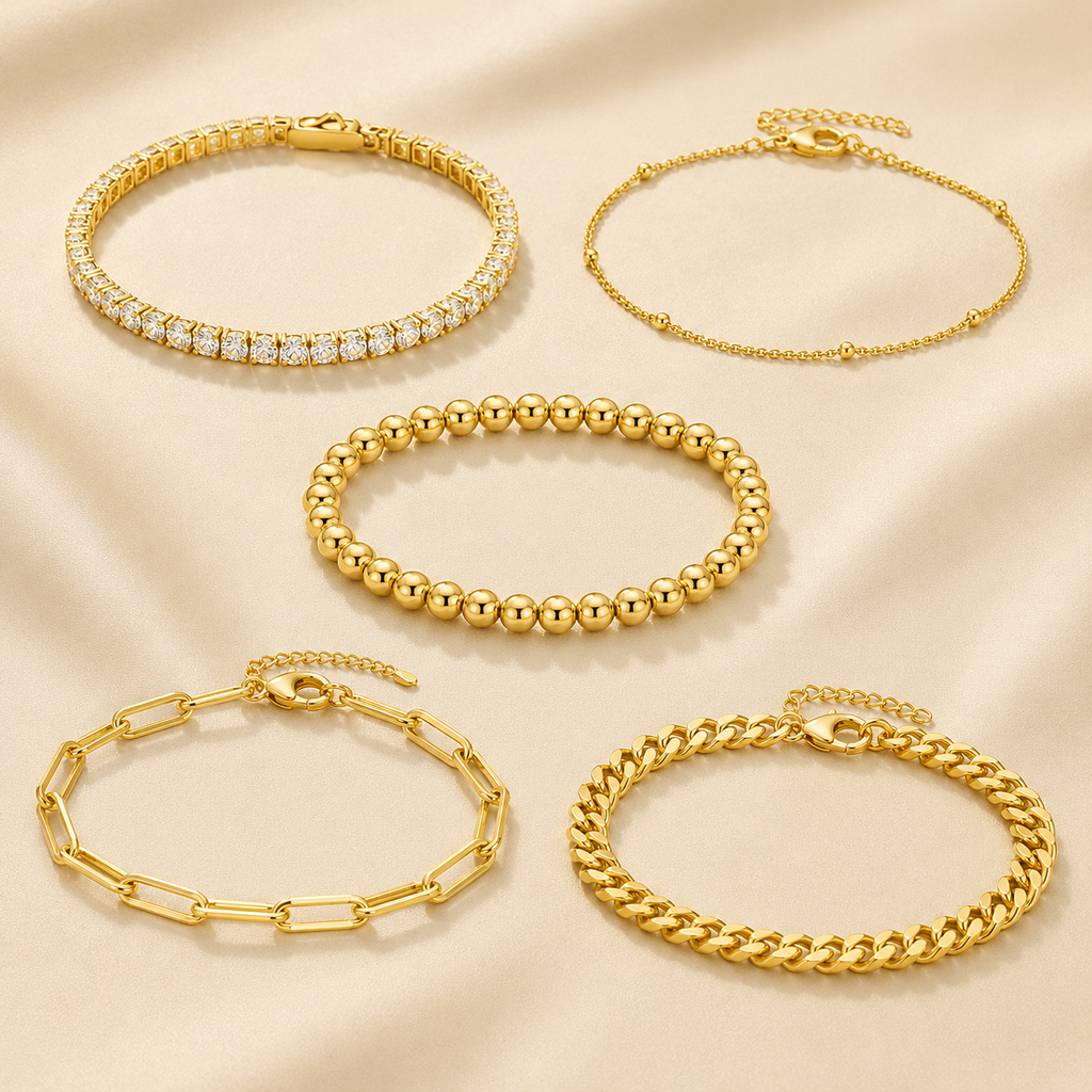 Lumière Gold Layered Bracelet Set