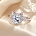 Luna Cat Zircon Adjustable Ring