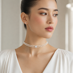 Pearl Radiance Choker in platinum-plated sterling silver with freshwater pearls