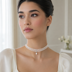 Pearl Radiance Choker with delicate pearl drop detail