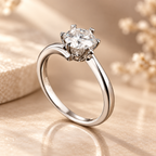 Astra Diamond Ring with 1 carat round lab-grown diamond by Maison Bragga