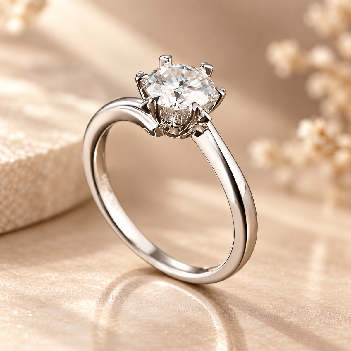 Astra Diamond Ring with 1 carat round lab-grown diamond by Maison Bragga