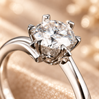 Close-up of the Astra Diamond Ring twisted rhodium-plated 925 sterling silver setting