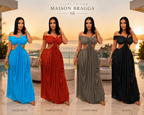 Maison Bragga Capri strapless sheer mesh dress worn in a golden-hour luxury resort setting