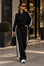 Velmora Street Set in Black styled in a luxury urban setting