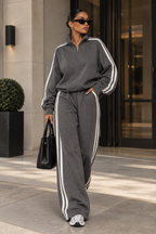 Velmora Street Set in Gray, full-length Maison Bragga streetwear look