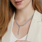 Selene Snake Necklace by Maison Bragga in white-gold-plated 925 sterling silver
