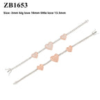 Étoira Heart Bracelet luxury tennis chain design in white gold and rose gold
