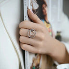 Avelis Geometric Ring sculptural statement design in 925 sterling silver