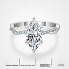 Sélyria Moissanite Ring sculptural twisted-band detail