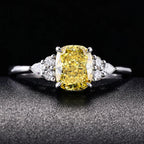 Maison Bragga Soléa Ring with cushion-cut yellow diamond and side stones