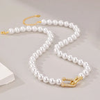 Élysea Pearl Necklace detail in 925 sterling silver with freshwater pearls