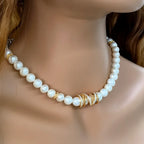Vivienne Pearl Necklace by Maison Bragga with freshwater baroque pearls and gold-plated details