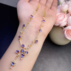 Side detail of the Maison Bragga Isabella Tanzanite Necklace